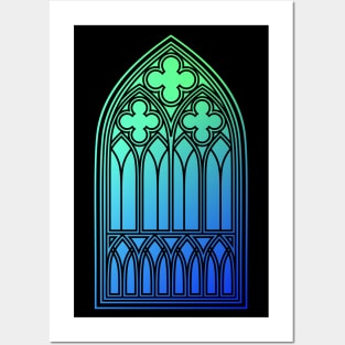 Gothic Window Green Posters and Art